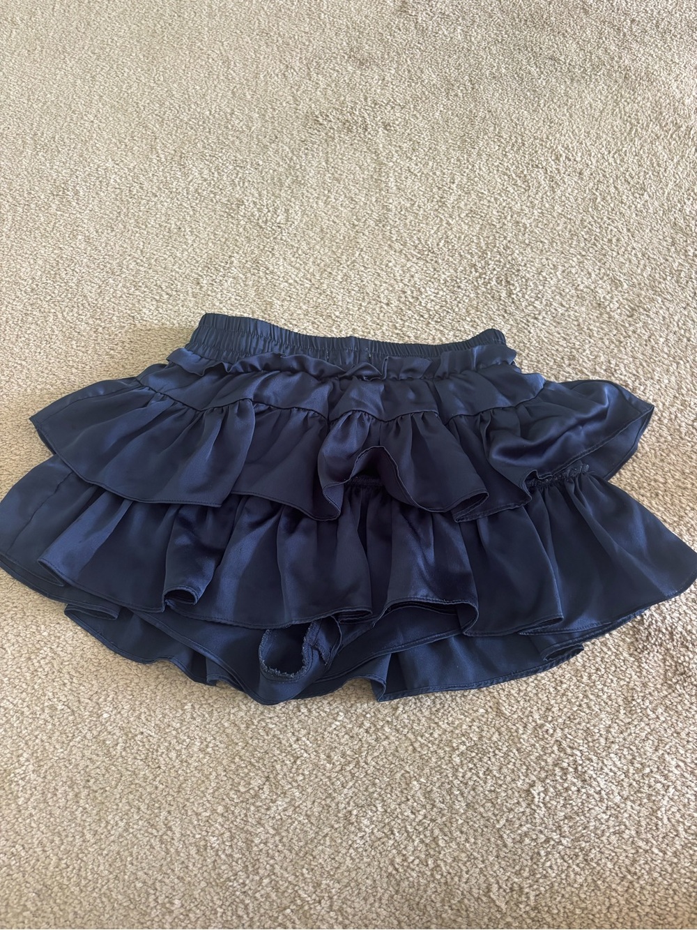 Navy Tiered Ruffle Mini Skirt